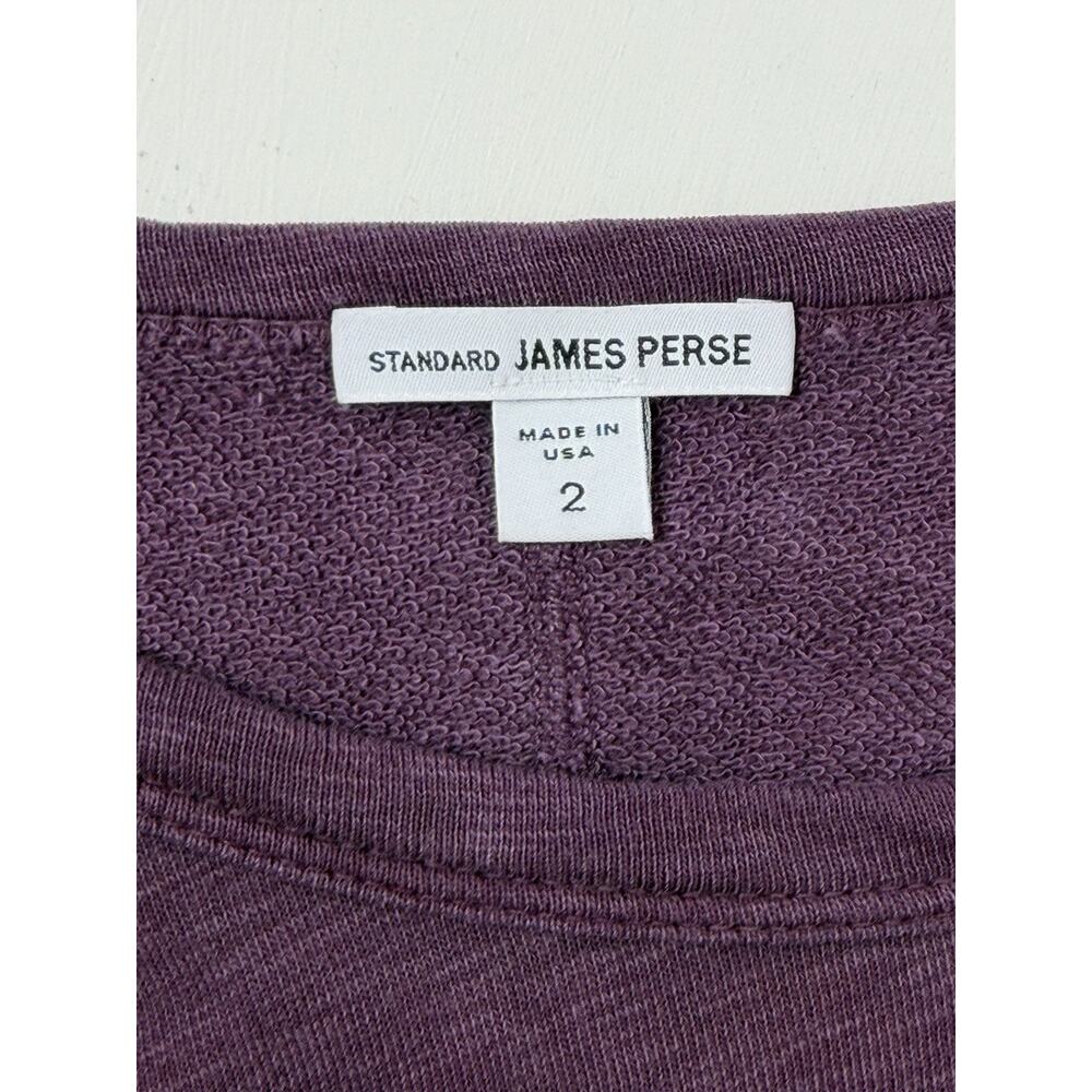 James Perse Raglan Sweatshirt Dress 2 (M) Purple French Terry USA WXA6461 EUC - Picture 3 of 5